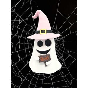 Lights Up Halloween Light Up Ghost with Pink Witch’s Hat